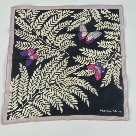 Vintage Accessories - VINTAGE Hanae Mori Butterfly scarf